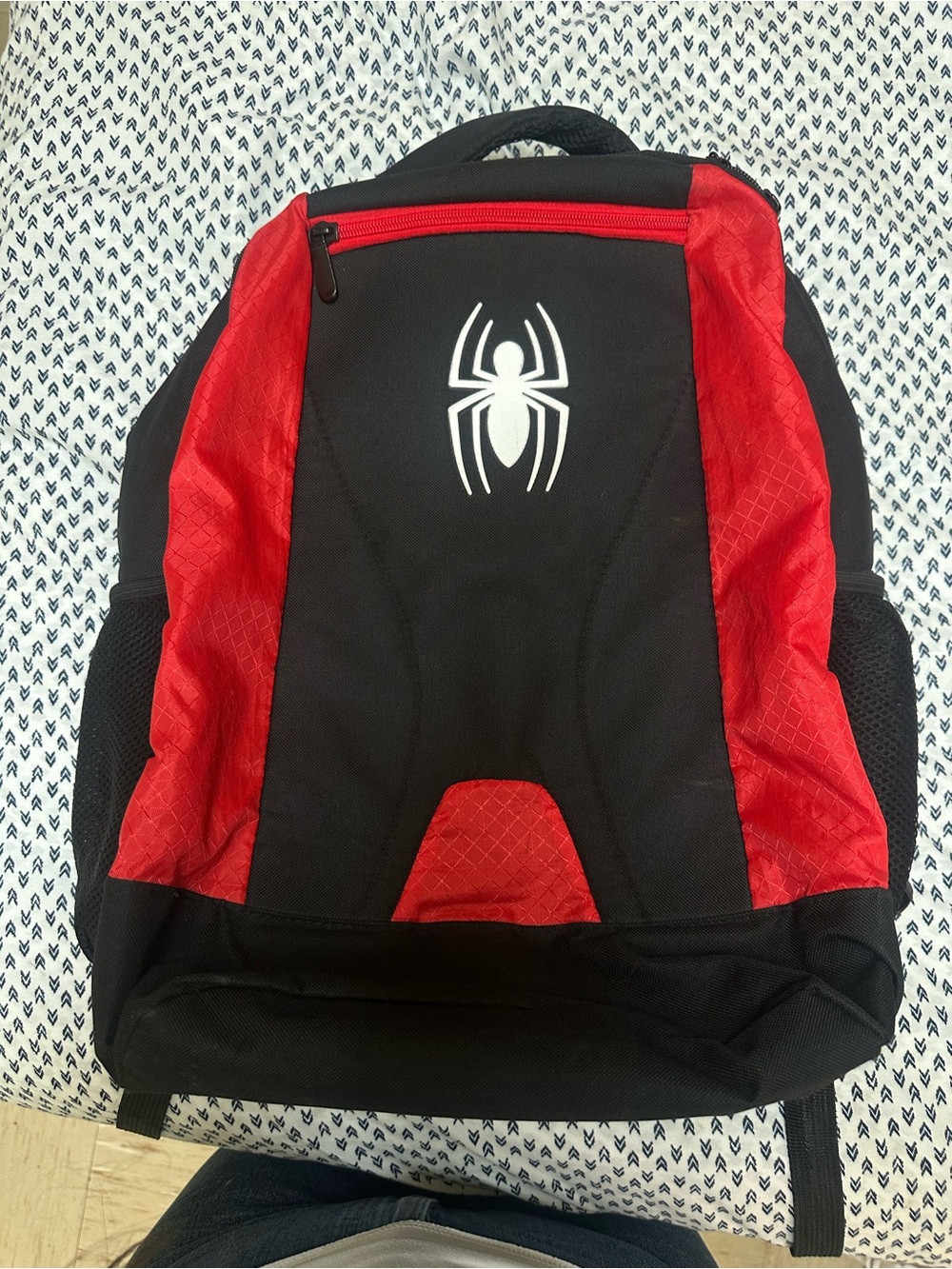 Marvel Black and Red Kids Backpack with White Spider Logo
